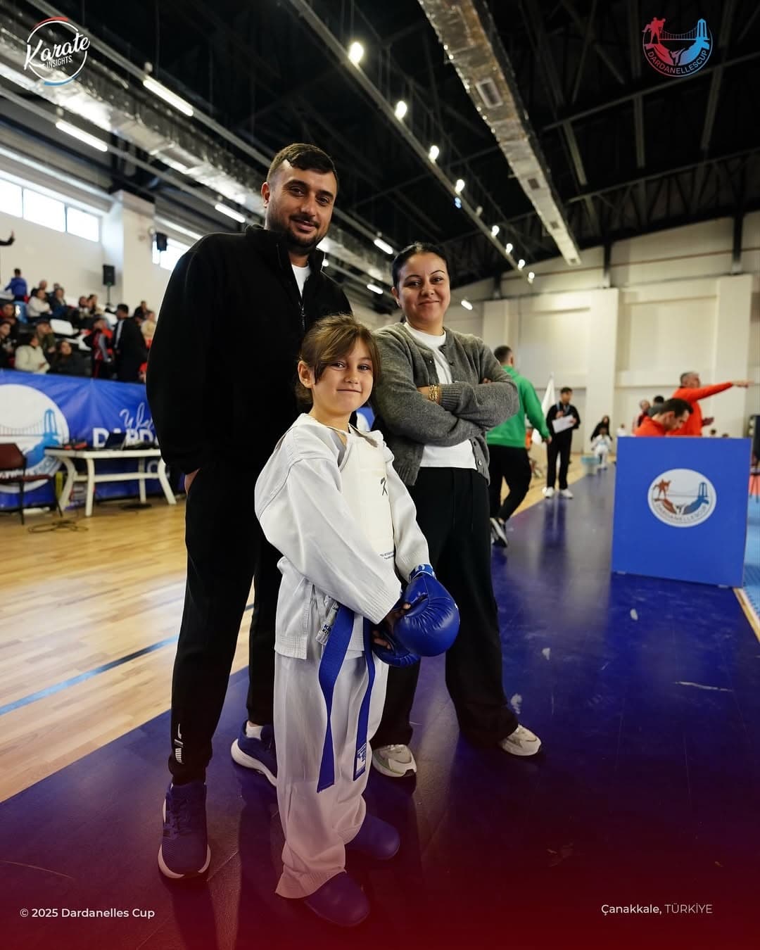 Young athlete with family after competing, Dardanelles Cup 2025
