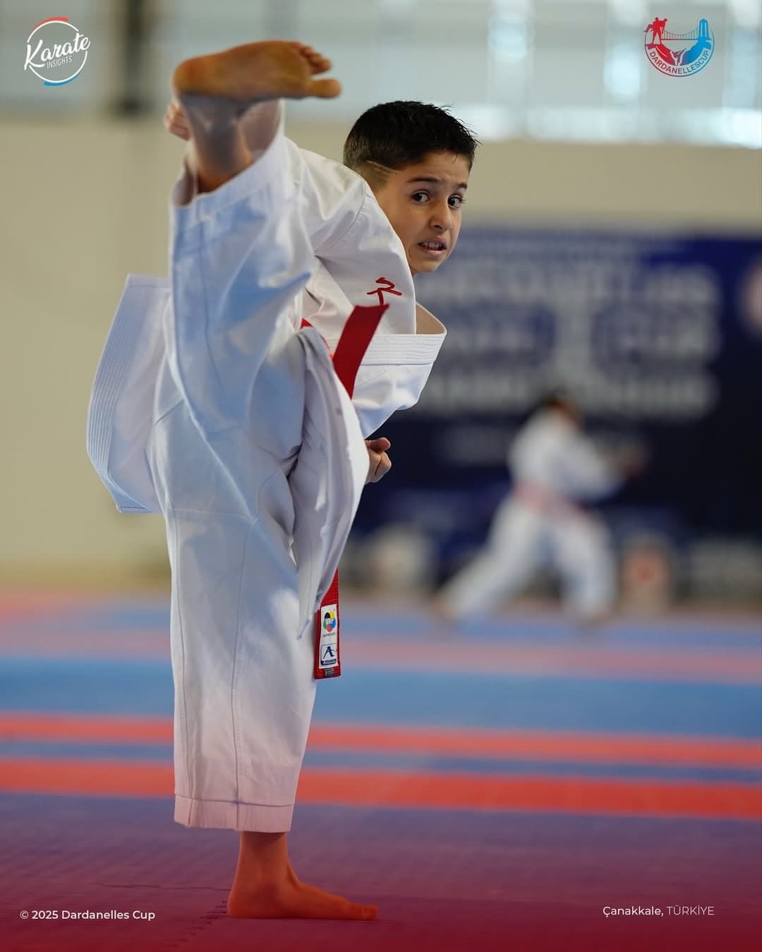 High kick during a kata performance, Dardanelles Cup 2025