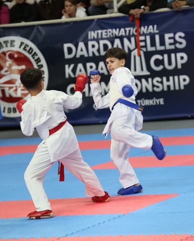 Kumite match at the International Dardanelles Karate Cup Championship