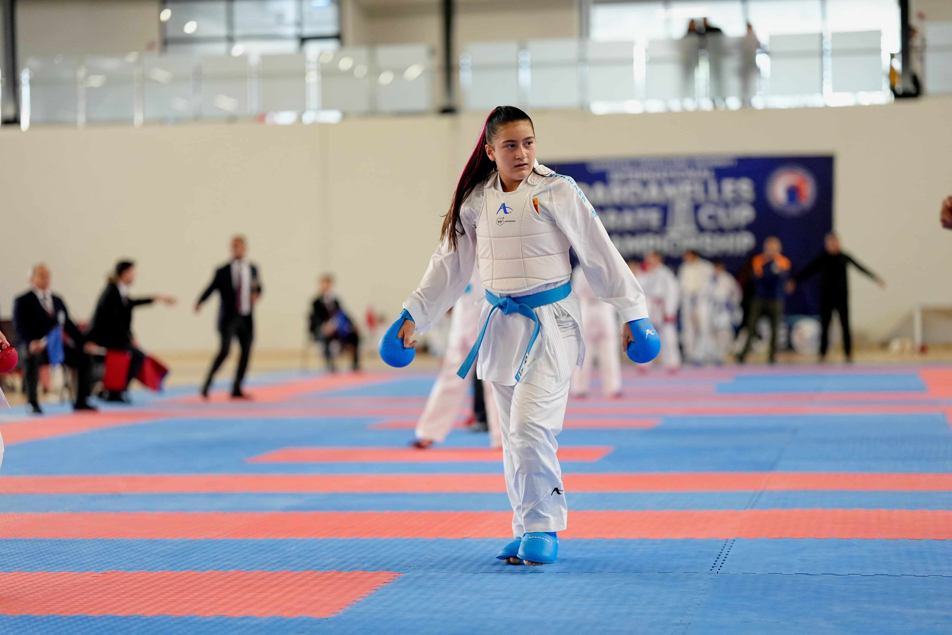 Athlete celebrating a point in kumite, Dardanelles Cup 2025